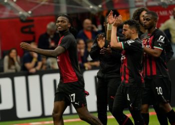 AC Milan players celebrate