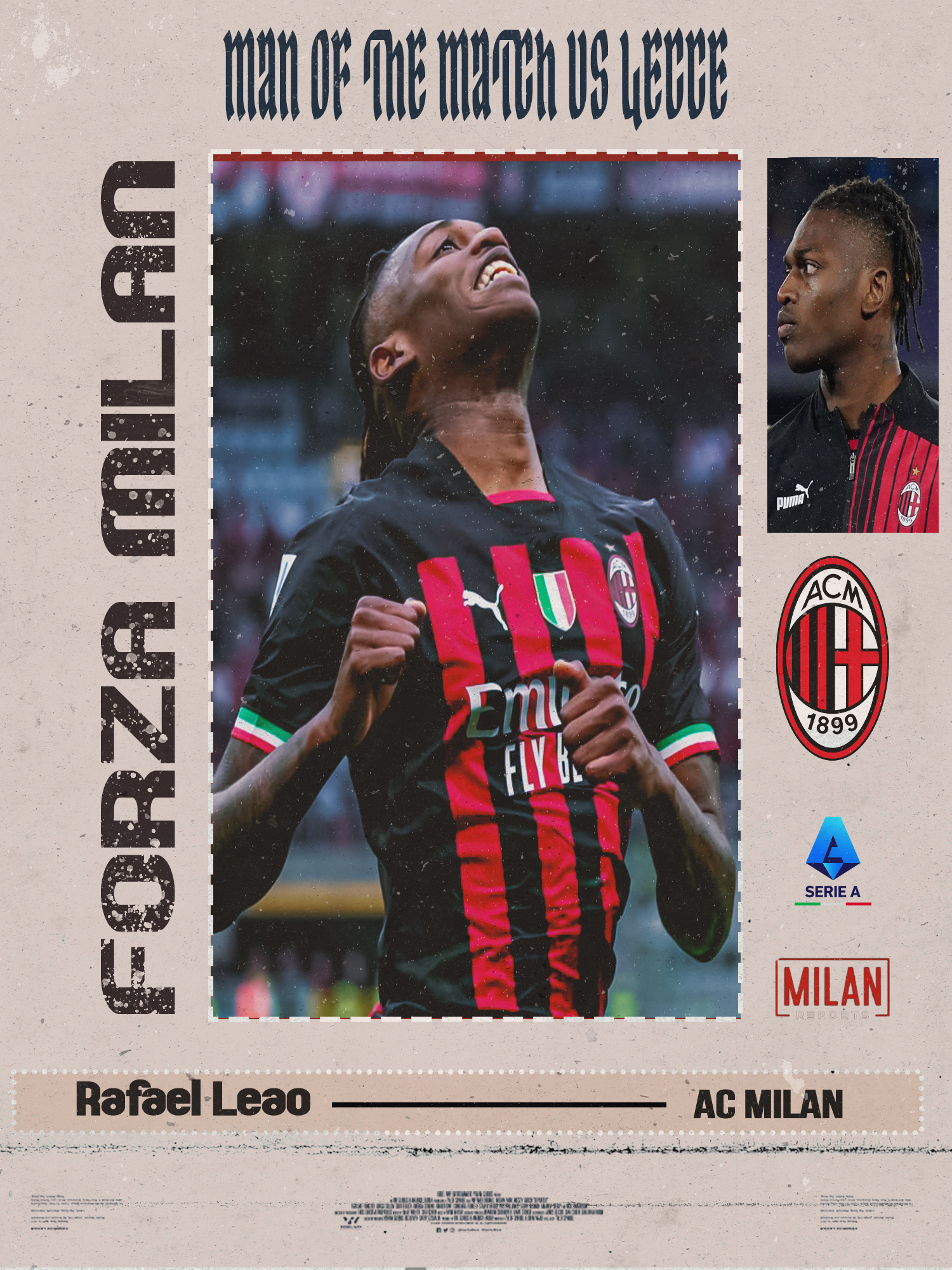 Rafael Leao Man of the Match vs Lecce 23/04/2023