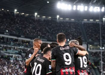 AC Milan players celebrate