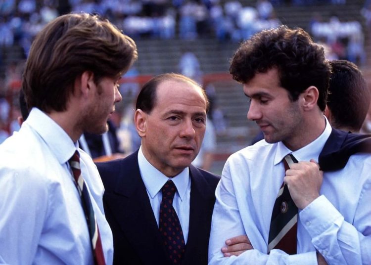 Silvio Berlusconi, Zvonimir Boban, Dejan Savicevic AC Milan