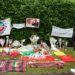 Photos, scarves and other items in tribute to Silvio Berlusconi at Villa San Martino