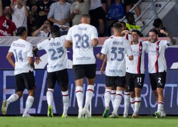 AC Milan players celebrate