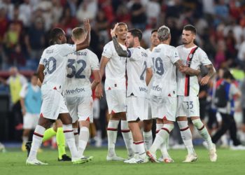 AC Milan players celebrate