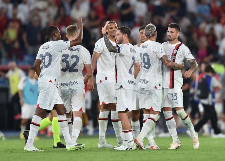 AC Milan players celebrate