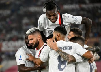 AC Milan players celebrate