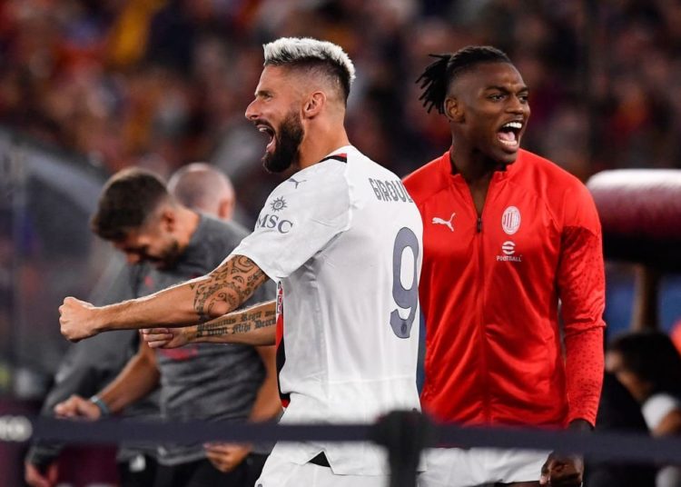 Olivier Giroud Rafael Leao AC Milan جيرو لياو ميلان