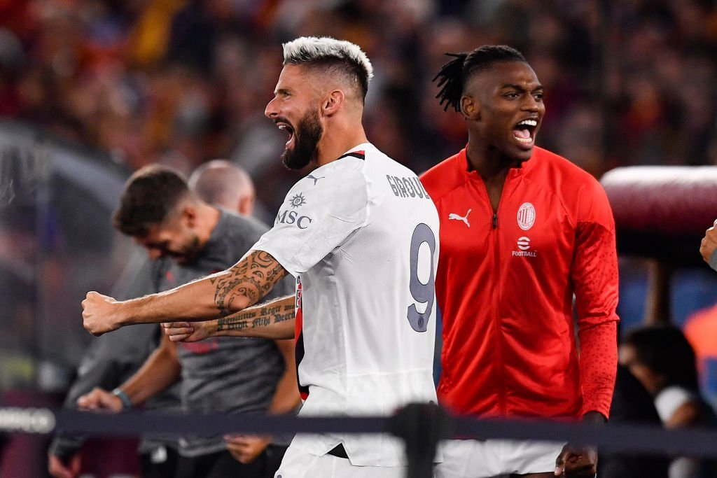 Olivier Giroud Rafael Leao AC Milan جيرو لياو ميلان