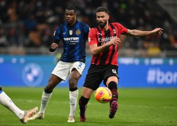 Olivier Giroud AC Milan Denzel Dumfries Inter