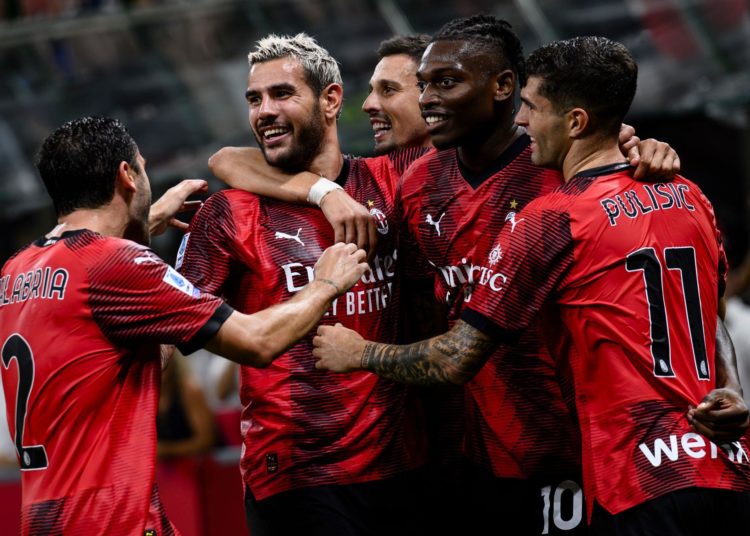 AC Milan players celebrate