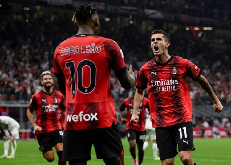 Christian Pulisic Rafael Leao AC Milan بوليسيك ميلان لياو