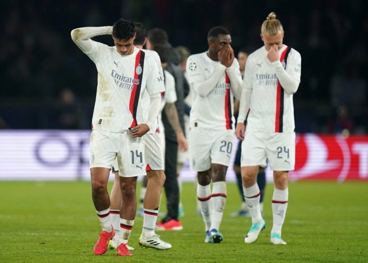 AC Milan players dejected