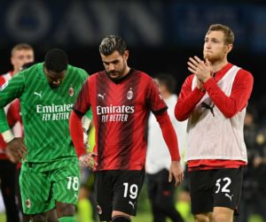 AC Milan players dejected