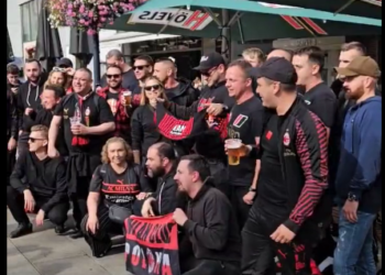 VIDEO: AC Milan fans put on a show in the heart of Dortmund prior to the match