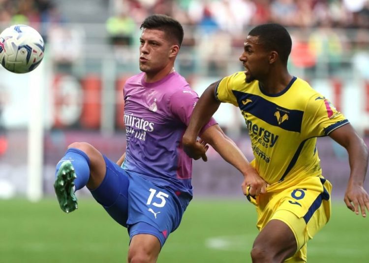 Isak Hien Hellas Verona vs Luka Jovic AC Milan إيساك هين ميلان يوفيتش