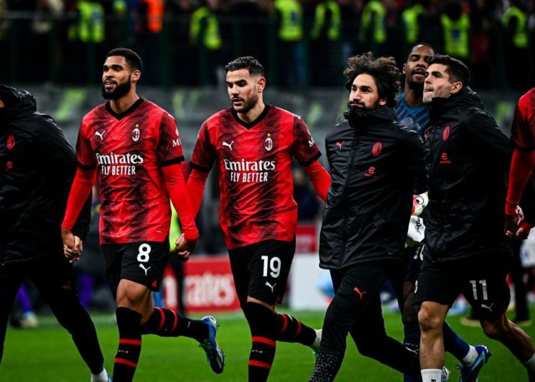 AC Milan players celebrate