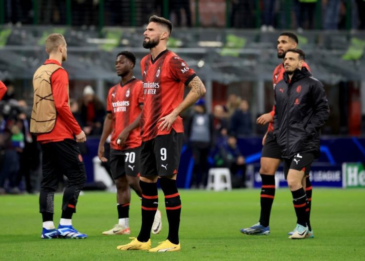 AC Milan players dejected