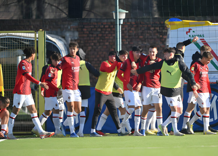 AC Milan Primavera players celebrate