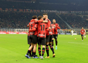AC Milan players celebrate