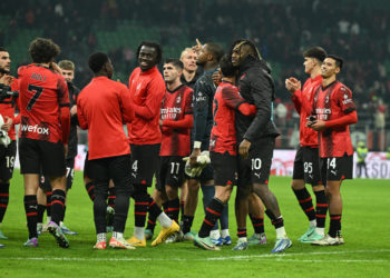 AC Milan players celebrate