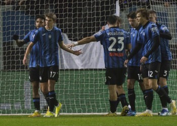 Atalanta players celebrate