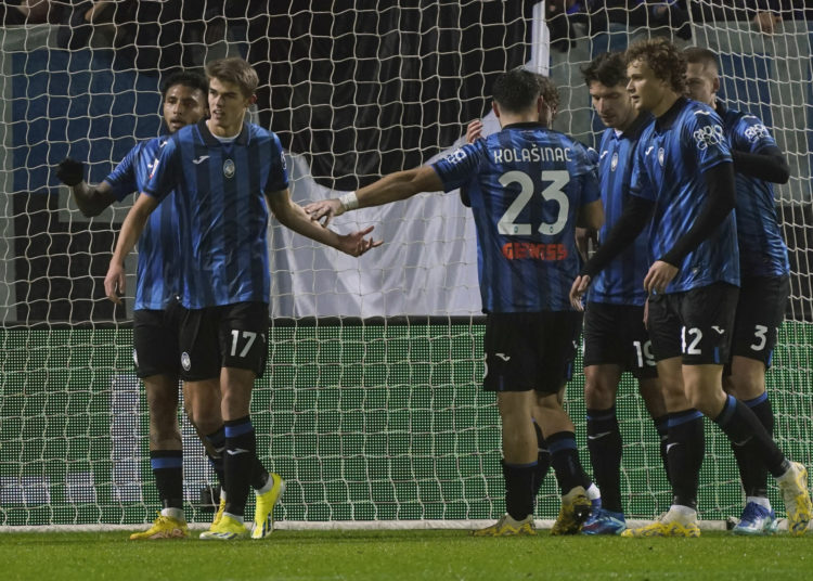 Atalanta players celebrate