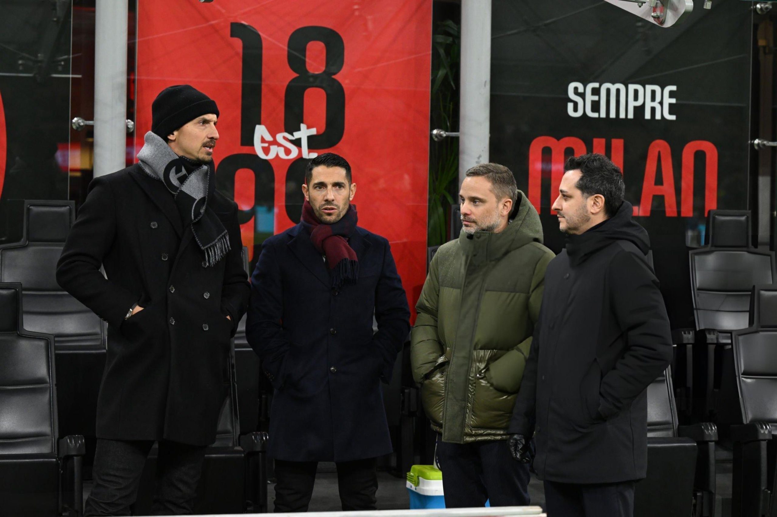 Geoffrey Moncada Zlatan Ibrahimovic Giorgio Furlani and Antonio D'Ottavio AC Milan