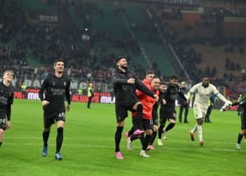 AC Milan players celebrating