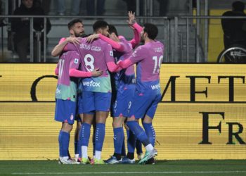 AC Milan players celebrate