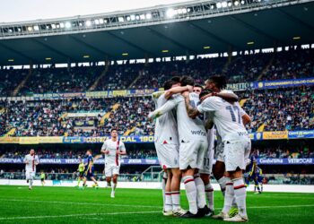 AC Milan players celebrate