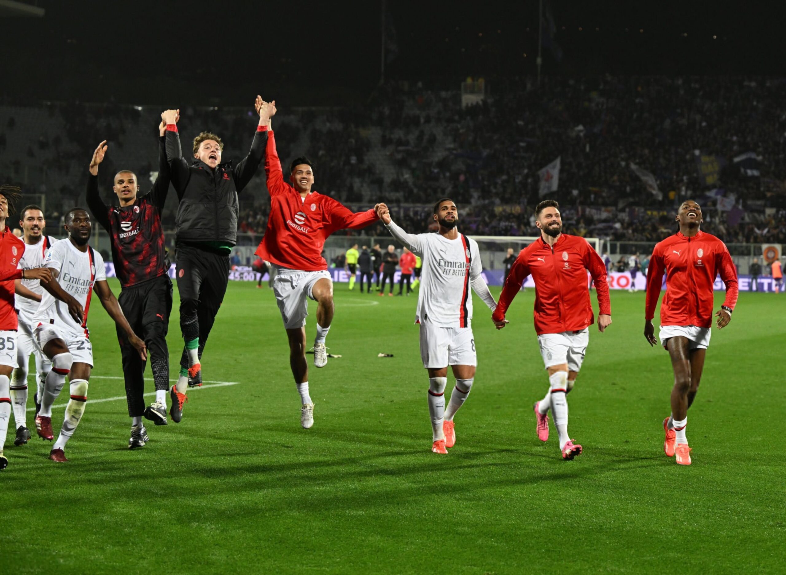 AC Milan players celebrate
