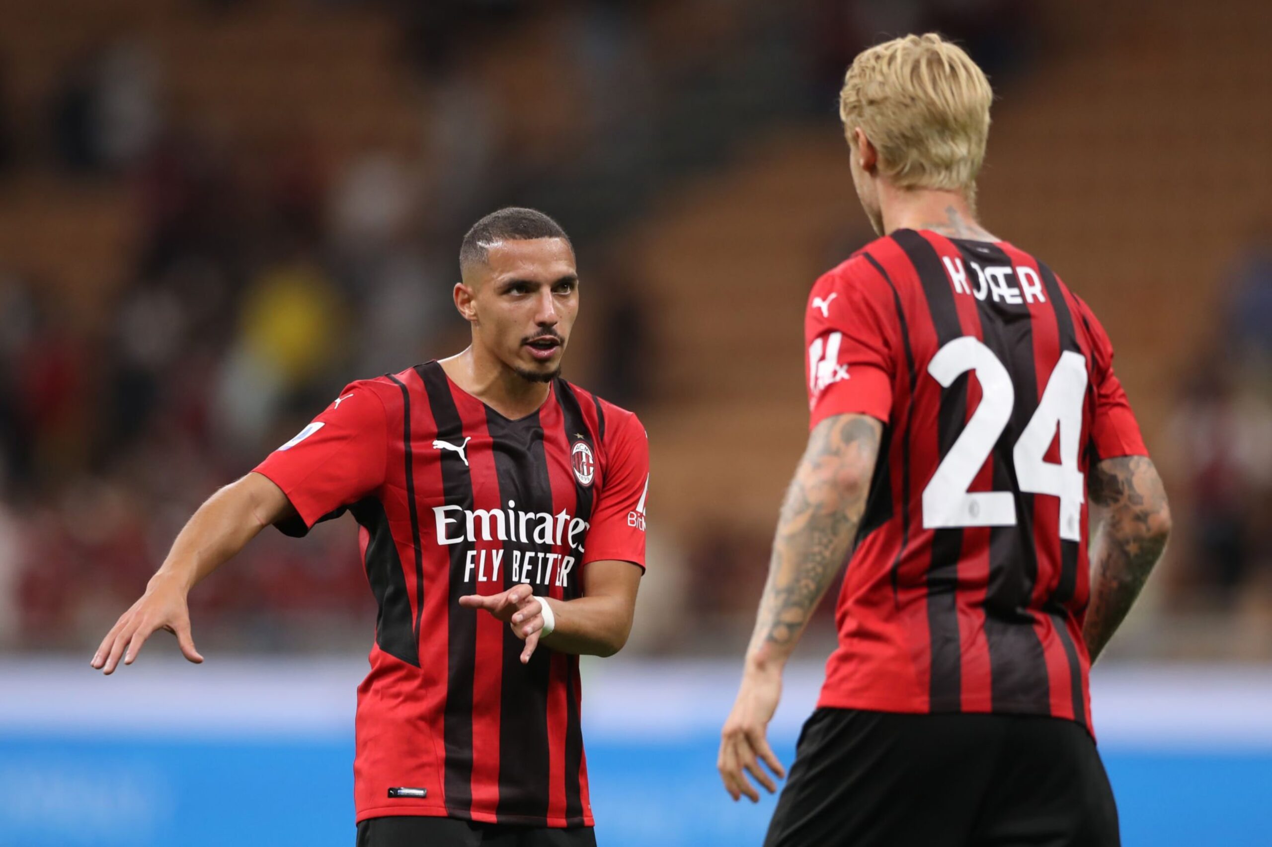 Simon Kjaer and Ismael Bennacer (AC Milan)