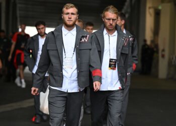 Tommaso Pobega and Simon Kjaer (AC Milan via Getty)