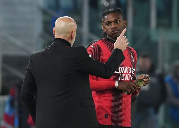 Stefano Pioli and Rafael Leao (AC Milan)