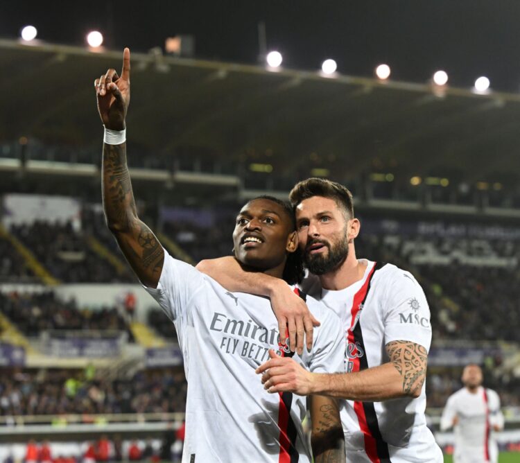 AC Milan's Olivier Giroud and Rafael Leao