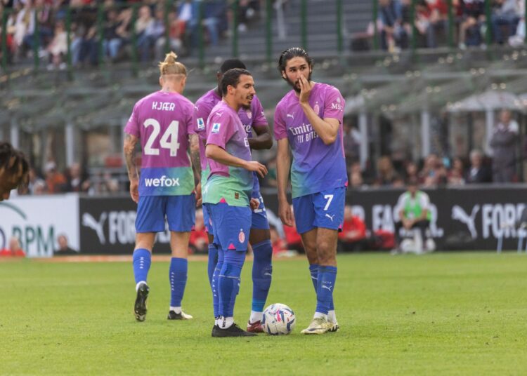 AC Milan players Ismael Bennacer and Yacine Adli
