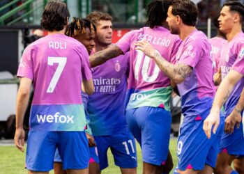 AC Milan players celebrate