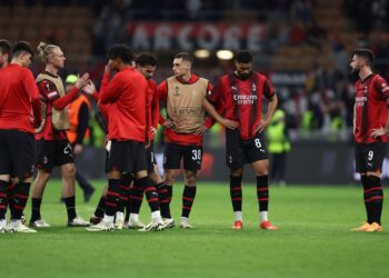 AC Milan players looking dejected