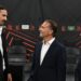 AC Milan's Zlatan Ibrahimovic with Gerry Cardinale and Geoffrey Moncada at San Siro
