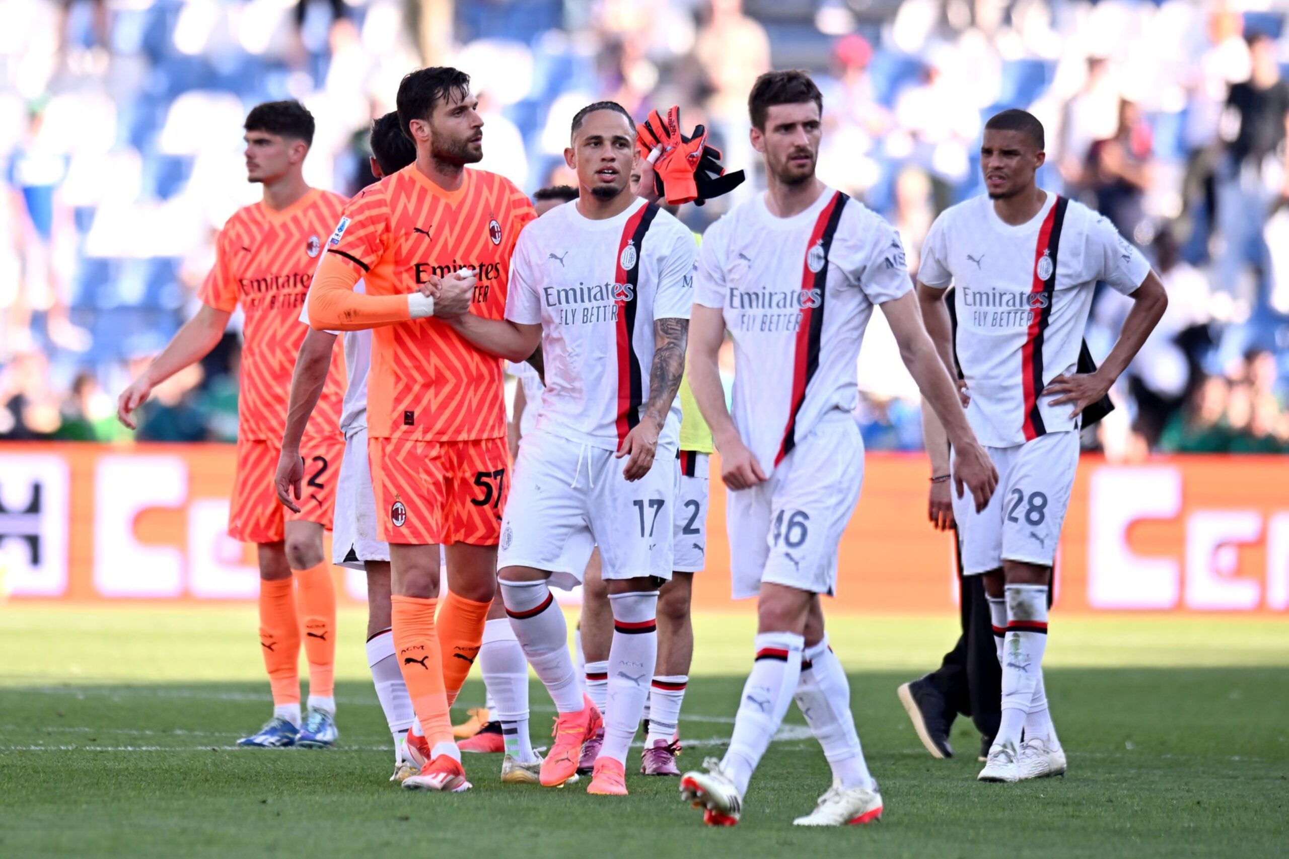 AC Milan players looking dejected