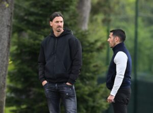 Zlatan Ibrahimovic and Geoffrey Moncada (AC Milan via Getty Images)