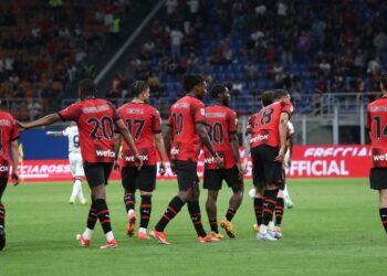 AC Milan players celebrate