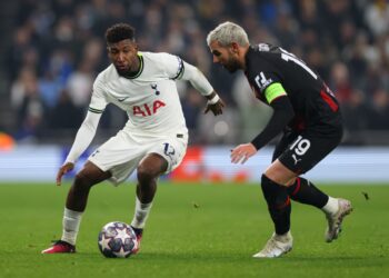 Tottenham's Emerson Royal and Theo Hernandez of AC Milan (Getty Images)