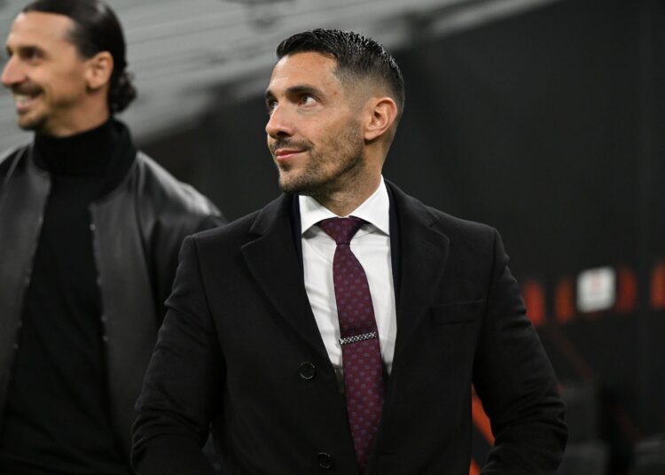 MILAN, ITALY - MARCH 07: Geoffrey of AC Milan attends before the UEFA Europa League 2023/24 round of 16 first leg match between AC Milan and Slavia Praha at Stadio Giuseppe Meazza on March 07, 2024 in Milan, Italy. (Photo by Claudio Villa/AC Milan via Getty Images) (Photo by Claudio Villa/AC Milan via Getty Images)