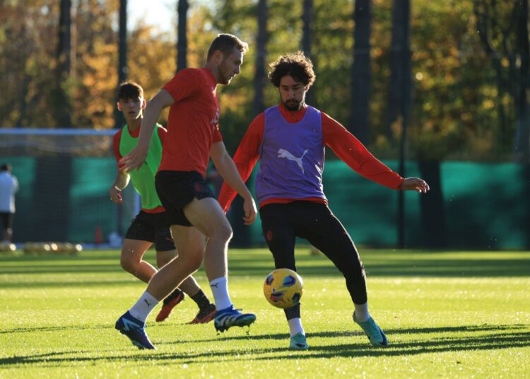 Yacine Adli and Tommaso Pobega AC Milan