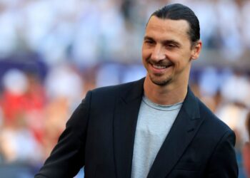 Zlatan Ibrahimovic former AC Milan player reacts prior to a Pre-Season Friendly match between AC Milan and Real Madrid at Soldier Field on July 31, 2024 in Chicago, Illinois. (Photo by Justin Casterline/Getty Images)