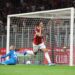 noah okafor celebrates as he scores vs Torino at the San Siro on August 17, 2024 (AC Milan via GEtty Images)