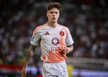 Nicola Zalewski during the Serie A match between Cagliari and AS Roma at Sardegna Arena on August 18, 2024 in Cagliari, Italy. (Photo by Fabio Rossi/AS Roma via Getty Images)