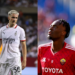 Alexis Saelemaekers (AC Milan) and Tammy Abraham (AS Roma)