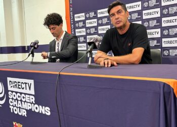 Fonseca in a press conference in Baltimore after friendly match vs FC Barcelona (Francisco Alonzo for Milanreports.com)