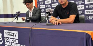 Fonseca in a press conference in Baltimore after friendly match vs FC Barcelona (Francisco Alonzo for Milanreports.com)